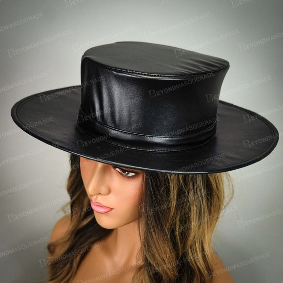 Steampunk Top Hat Captain Costume Hat Black - Picture 8 of 8